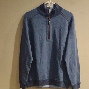 Tommy Bahama Men's Medium Quarter‎ Zip Blue Reversible Pullover Sweatshirt